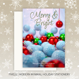 Golf Balls & Shiny Ornaments Holiday Card