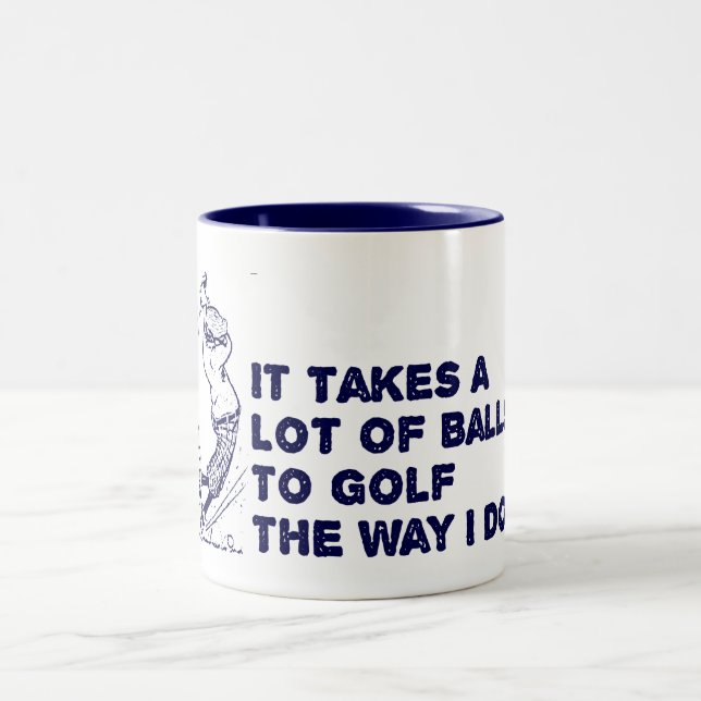Golf Balls Two-Tone Coffee Mug (Center)