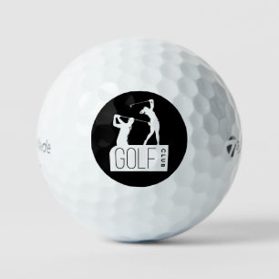 Golf balls with golfers in black