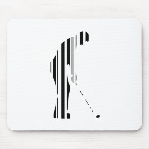 GOLF BAR CODE Golfer Golfing Sports Pattern Design Mouse Mat