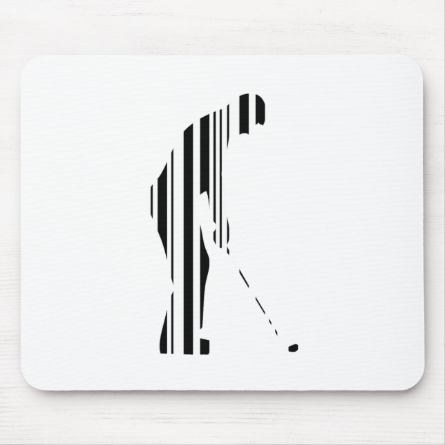 GOLF BAR CODE Golfer Golfing Sports Pattern Design Mouse Mat (Front)