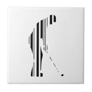 GOLF BAR CODE Golfer Golfing Sports Pattern Design Tile