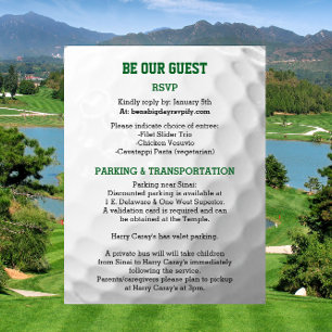 Golf Bar Mitzvah Guest Information Card