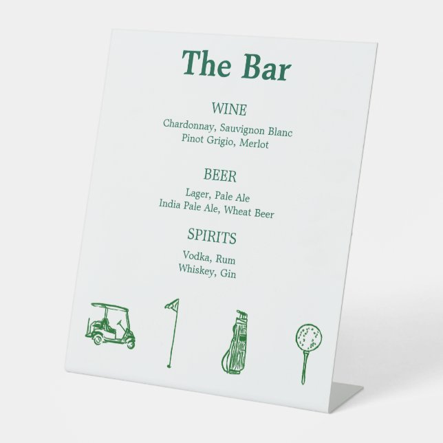 Golf Bar  Pedestal Sign (Front)
