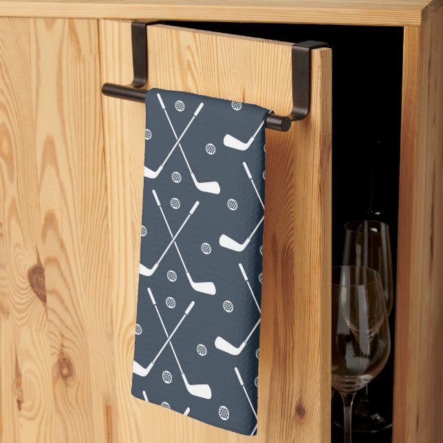 Golf Bat And Dark Background Tea Towel (Thirds Fold)