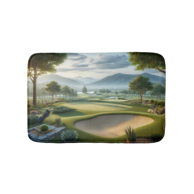 Golf Bath Mat With Scenic Golf Course (Front)