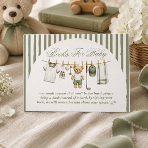Golf Bear Baby Shower Book Request Enclosure Card