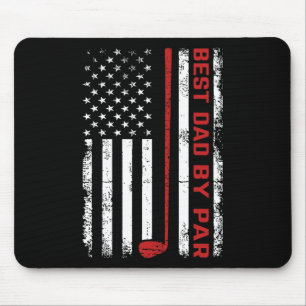 Golf Best Dad By Par Daddy Vintage American Flag F Mouse Mat