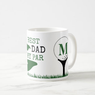 Golf BEST DAD BY PAR Monogram Coffee Mug