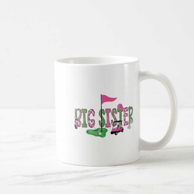 Golf Big Sister Nk Hole In One Golf 1st Birthday G Coffee Mug (Right)