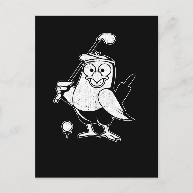 Golf Birdie Funny Bird Animal Humour Golfing Postcard (Front)