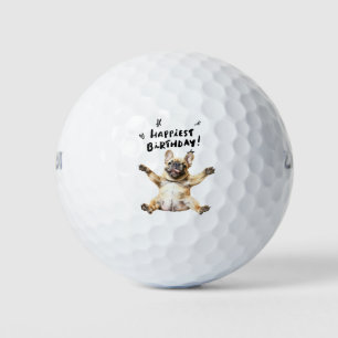 Golf Birthday Celebration with French Bulldog Golf Balls