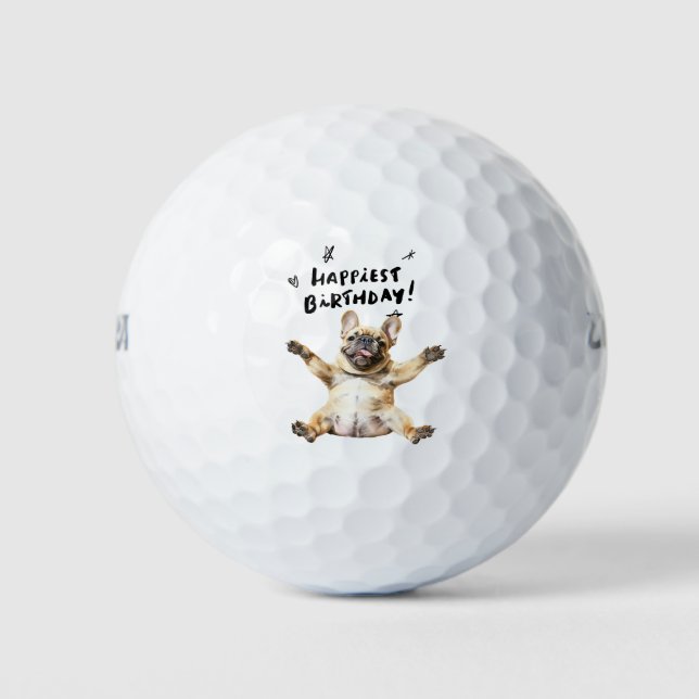 Golf Birthday Celebration with French Bulldog Golf Balls (Front)