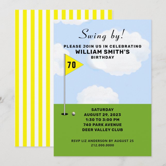 Golf Birthday Event Invitation (Front/Back)