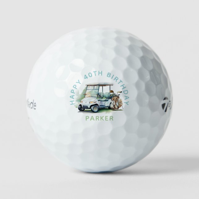 Golf Birthday Gift Personalised Golf Balls (Front)
