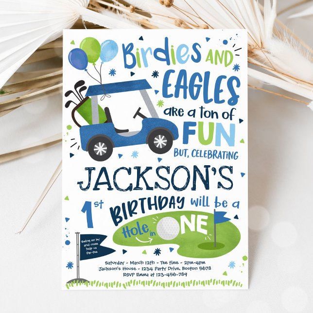 Golf Birthday Hole In One Golf 1st Birthday Party Invitation (Creator Uploaded)