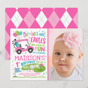 Golf Birthday Hole In One Golf 1st Birthday Party Invitation