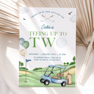 Golf Birthday Invitation, 2nd Golf Birthday Party Invitation