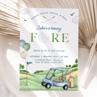 Golf Birthday Invitation, 4th Golf Birthday Party Invitation