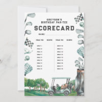 Golf Birthday Par-Tee | 18 Holes Scorecard Card