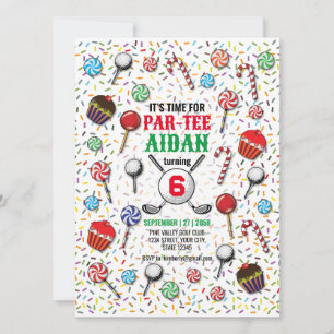 Golf Birthday Par-Tee Design Invitation