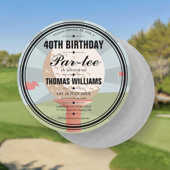 Golf Birthday Partee Party Circular Invitation (Golf Birthday Partee Party Circular Invitation)
