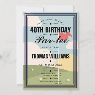 Golf Birthday Partee Party Photo Invitation