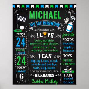 Golf Birthday party chalkboard sign