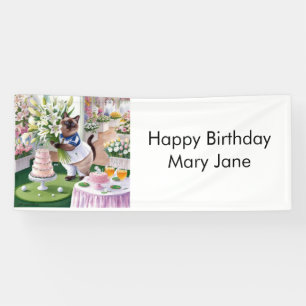 Golf Birthday Party for Cat Lover Golfer Banner