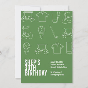 Golf Birthday Party Holiday Card