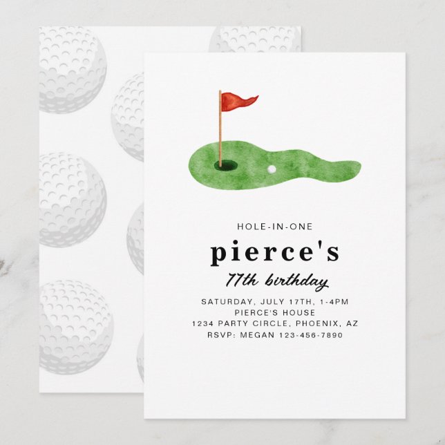 Golf Birthday Party Invitation (Front/Back)