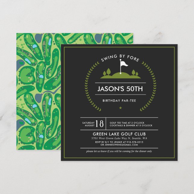 Golf Birthday Party Invitation (Front/Back)