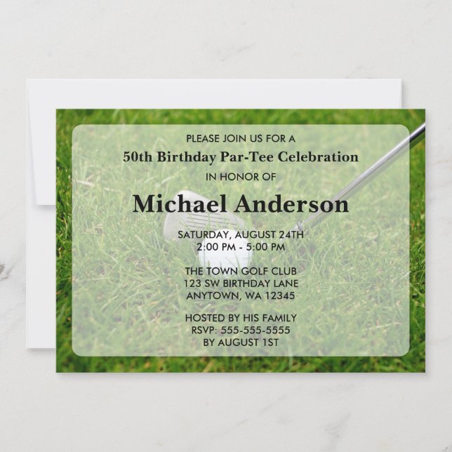 Golf Birthday Party Invitation (Front)