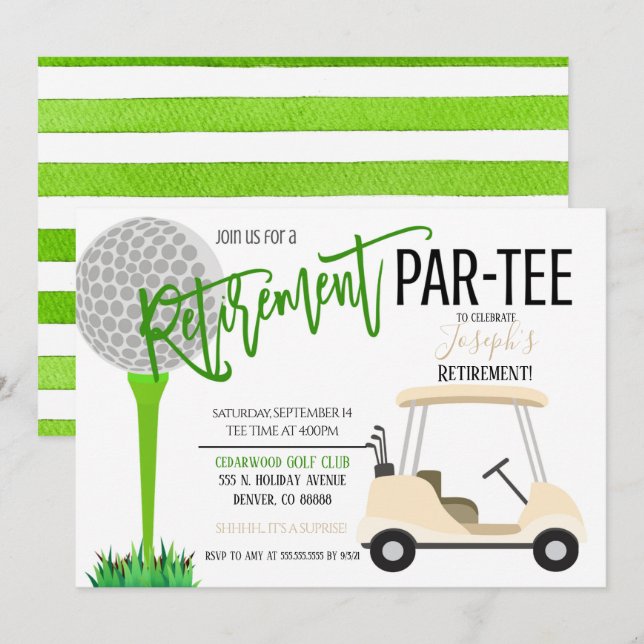 Golf Birthday Party Invitation (Front/Back)