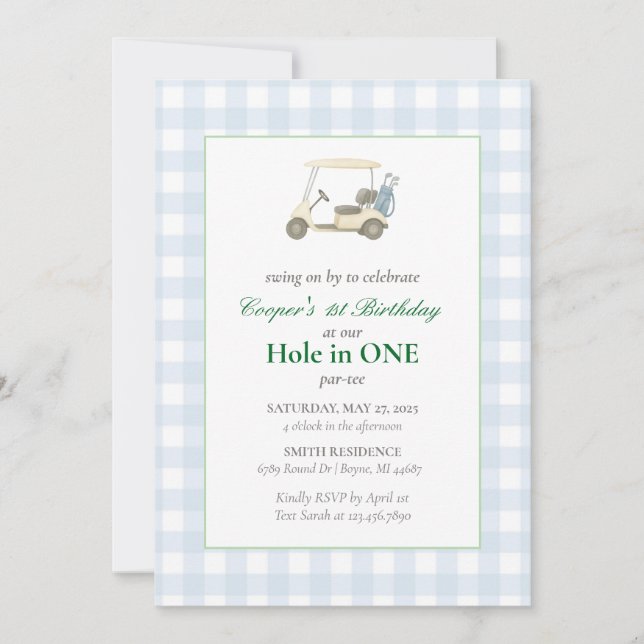 Golf Birthday Party  Invitation (Front)