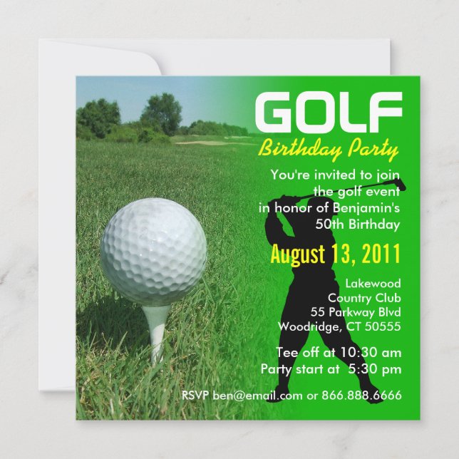 Golf Birthday Party Invitation (Front)