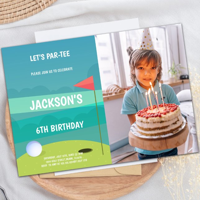 Golf Birthday Party Invitations with photo (Golf Birthday Party Invitations with photo)