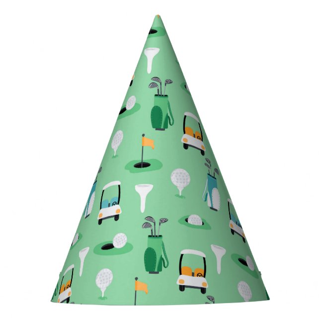 Golf Birthday Party Kids Golfing Pattern Hat (Front)