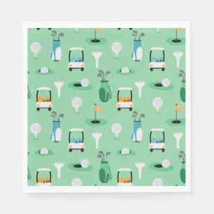 Golf Birthday Party Kids Golfing Pattern Napkin