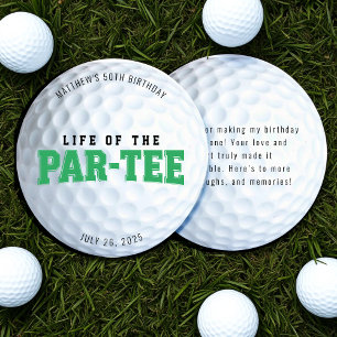 Golf Birthday Party Life of the Par Tee 50th Bday Thank You Card