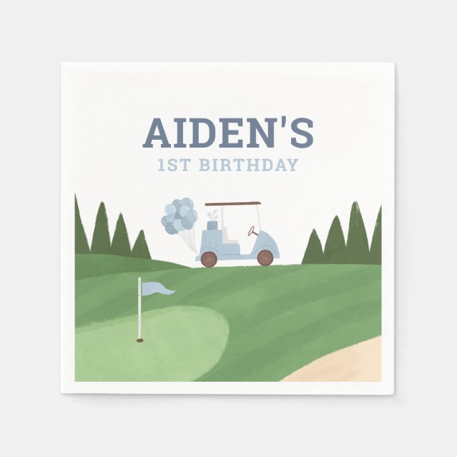 Golf Birthday Party Napkin (Front)