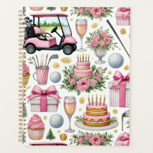 Golf Birthday Party Pink Themed for Girl Woman Planner
