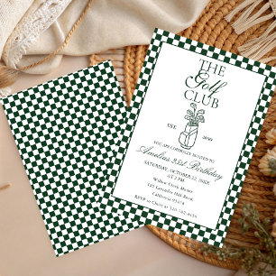 Golf Birthday Retro Club Party Old Money Invitation