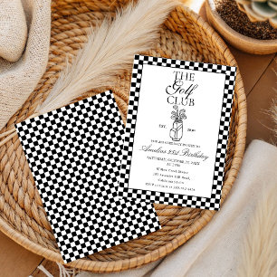 Golf Birthday Retro Club Party Old Money  Invitation