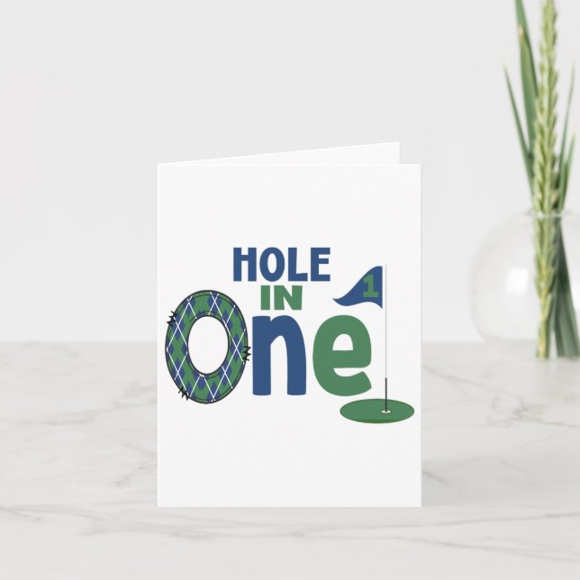 Golf Birthday Shirt 1st Birthday Hole In One Boys  Card (Front)