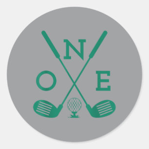 Golf Birthday Shirt 1st Birthday Hole In One Boys Classic Round Sticker