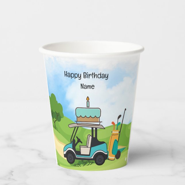 Golf Birthday theme for kid golfer Party Paper Cups (Front)