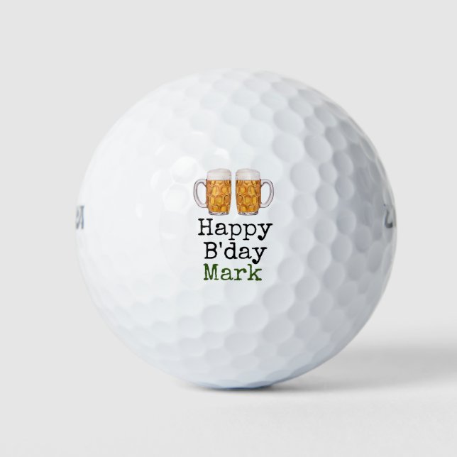 Golf Birthday to golfer with Beer Balls (Front)