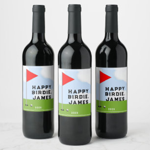 Golf Birthday  Wine Label