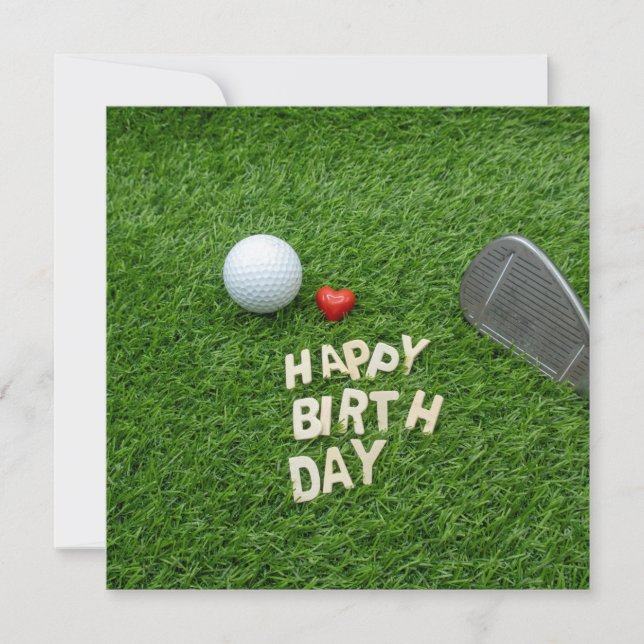 Golf birthday with love and golf ball & Sand wedge (Front)